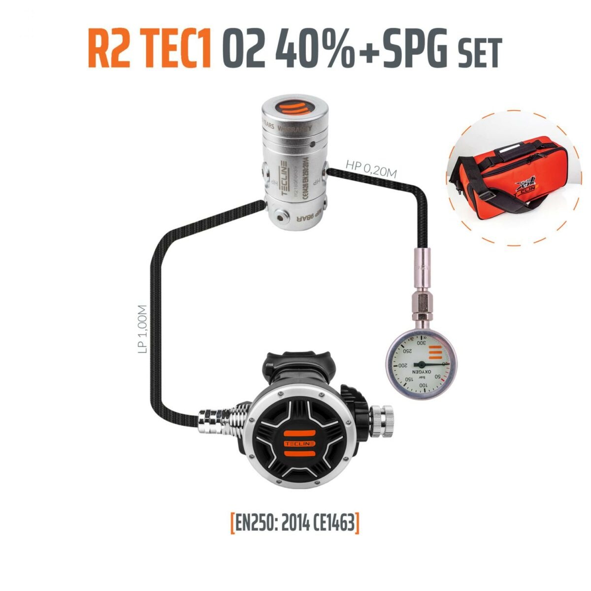 Tecline Regulátor R2 Tec1 Stage Set S Manometrem Do 40%